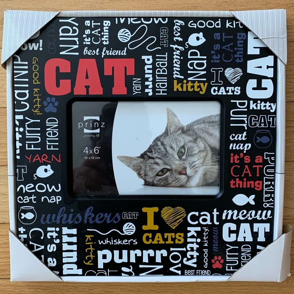 NWT Cat Lover Picture Frame 4x6 inch | Cute Cat Quote Decor | Pet Lover Gift